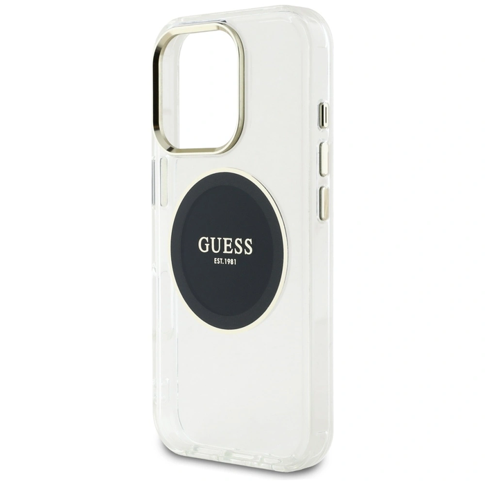 Guess IML Metal Colored Circle Classic Logo MagSafe Apple iPhone 16 Pro black