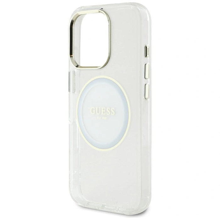 Guess IML Metal Colored Circle Classic Logo MagSafe Apple iPhone 16 Pro Max white
