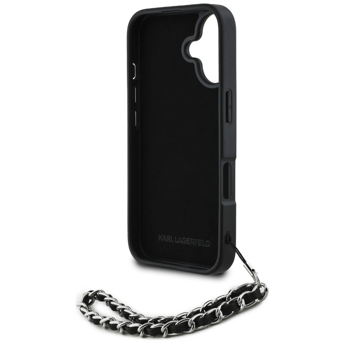 Karl Lagerfeld Saffiano Crystals w/Chain Apple iPhone 16 black