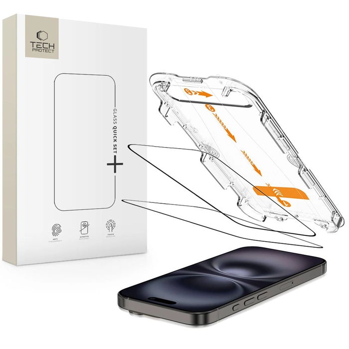Tech-Protect Quick Set+ Apple iPhone 15 / 16 Black [2 PACK]