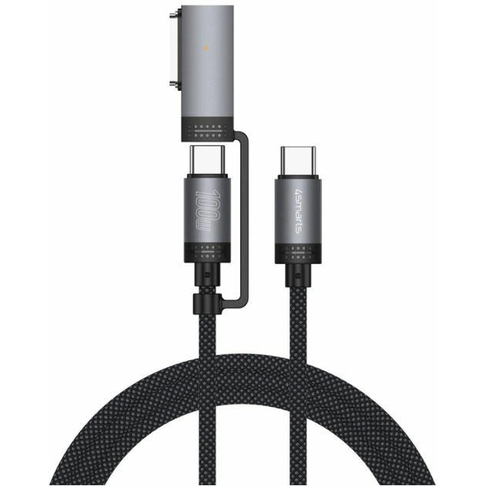 4smarts Explorer ComboCord USB-C / USB-C, MagSafe 100W 2m black
