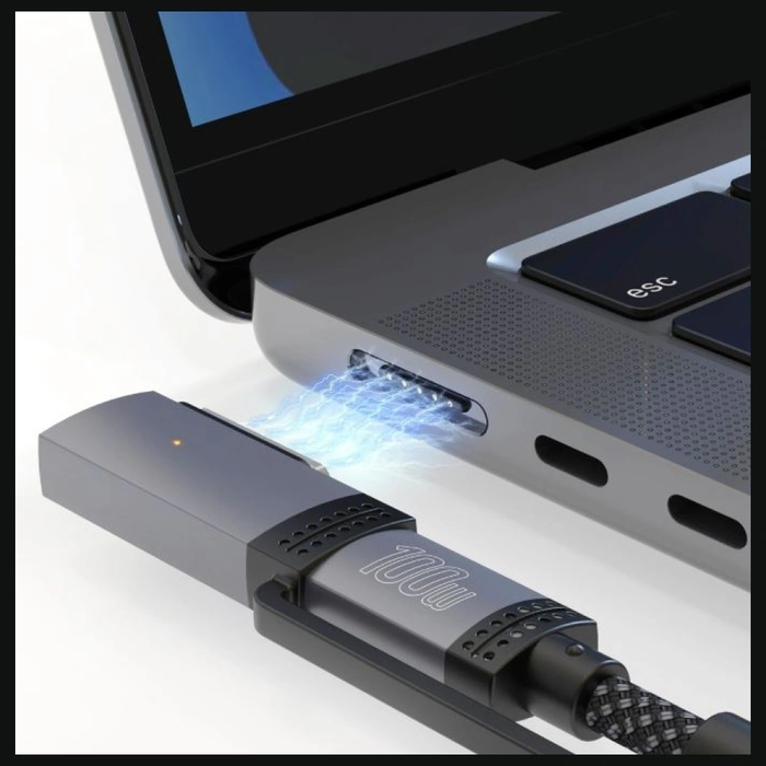 4smarts Explorer ComboCord USB-C / USB-C, MagSafe 100W 2m black