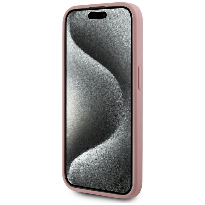 Karl Lagerfeld Wrinkled Metal Signature Apple iPhone 15 Pro Max pink