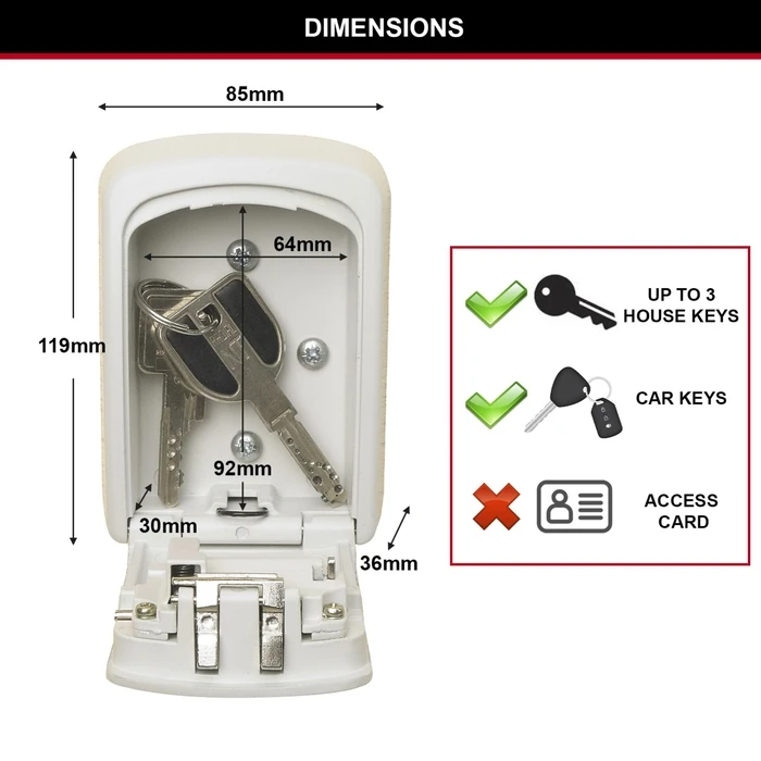 Master Lock Medium Key Safe with 4-digit Combination Lock - Model 5401EURDCRM