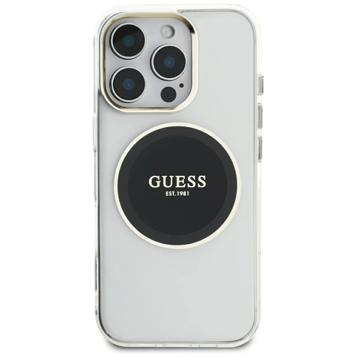 Guess IML Metal Colored Circle Classic Logo MagSafe Apple iPhone 16 Pro Max black