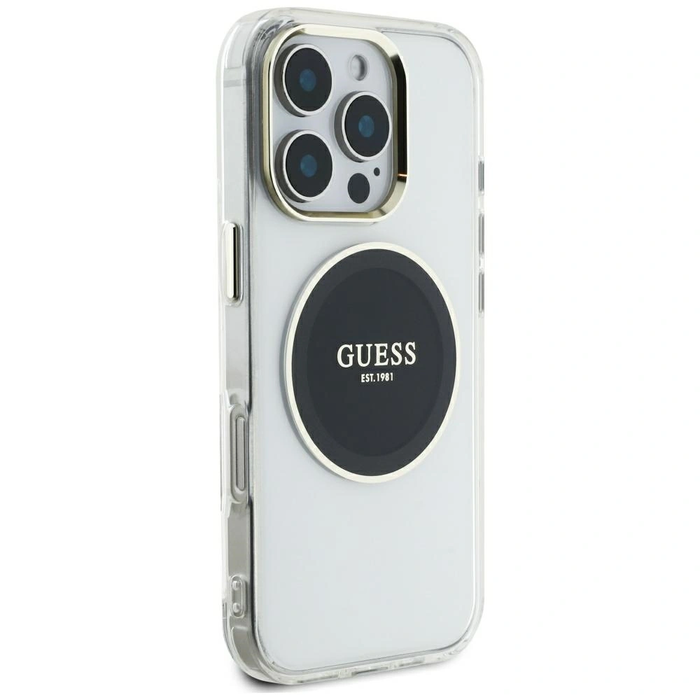 Guess IML Metal Colored Circle Classic Logo MagSafe Apple iPhone 16 Pro Max black