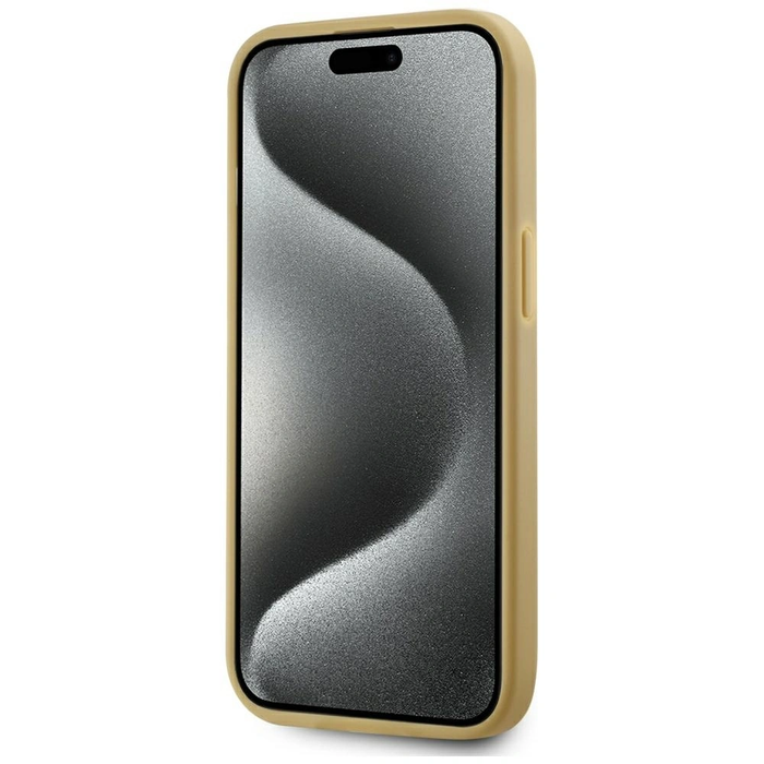 Karl Lagerfeld Wrinkled Metal Signature Apple iPhone 15 gold