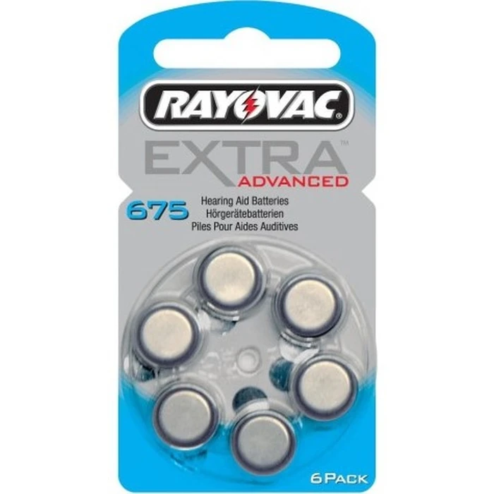 Μπαταρίες Ακουστικών Βαρηκοΐας Rayovac Extra Advanced 675 (6τμχ)