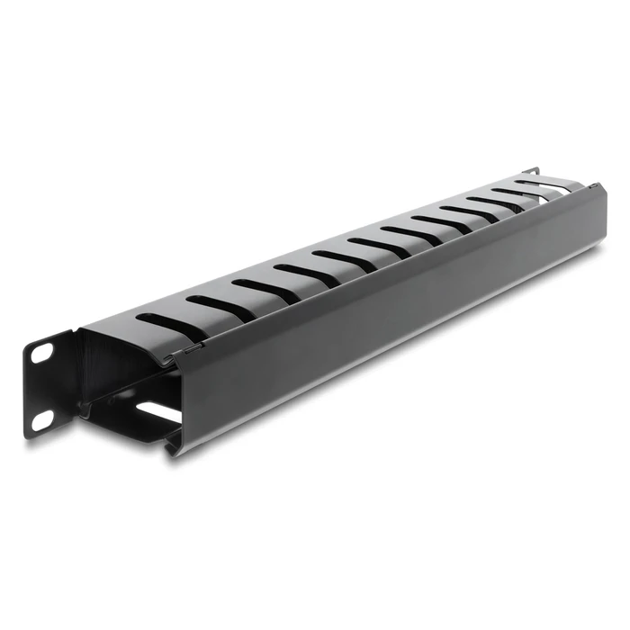Delock cable management 67628 για rack 19"/1U, με βούρτσα προστασίας, μεταλλικό, μαύρο