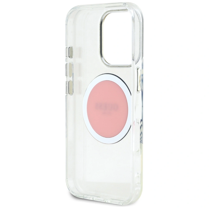 Guess IML Metal Colored Circle Classic Logo MagSafe Apple iPhone 16 Pro pink