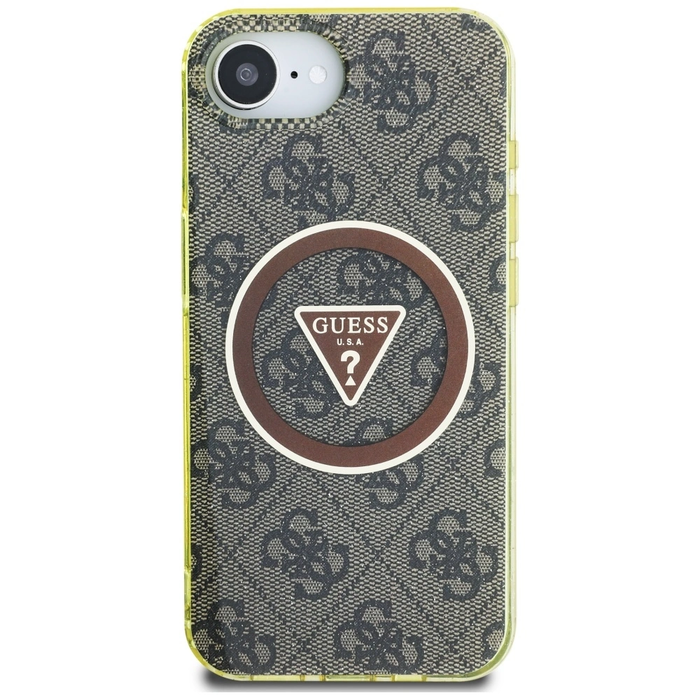 Guess IML Metal Glitter 4G Circle Triangle MagSafe Apple iPhone 17e / 16e brown