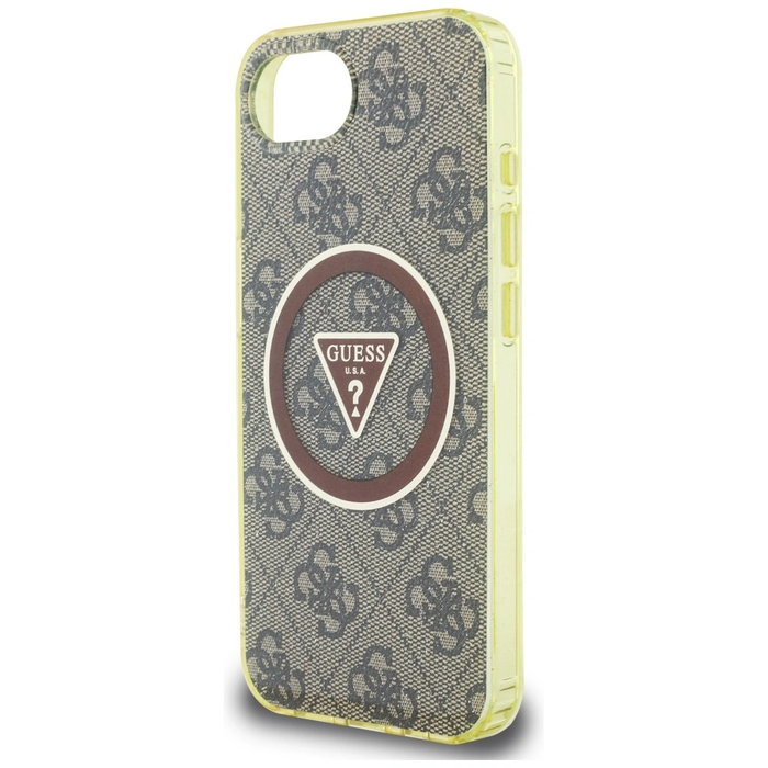 Guess IML Metal Glitter 4G Circle Triangle MagSafe Apple iPhone 17e / 16e brown
