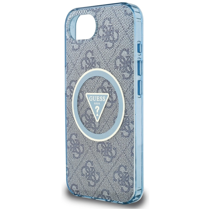 Guess IML Metal Glitter 4G Circle Triangle MagSafe Apple iPhone 17e / 16e blue