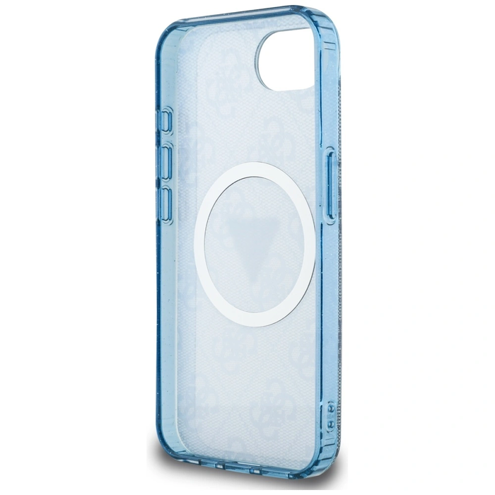 Guess IML Metal Glitter 4G Circle Triangle MagSafe Apple iPhone 17e / 16e blue