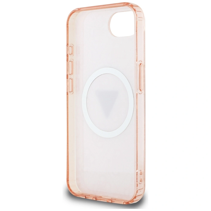 Guess IML Metal Glitter 4G Circle Triangle MagSafe Apple iPhone 17e / 16e pink