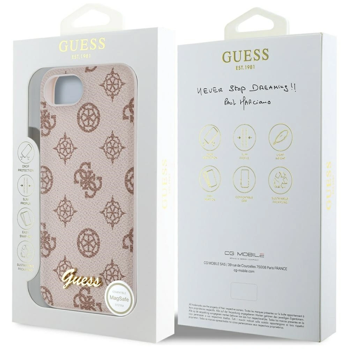 Guess Peony Script Logo MagSafe Apple iPhone 17e / 16e brown