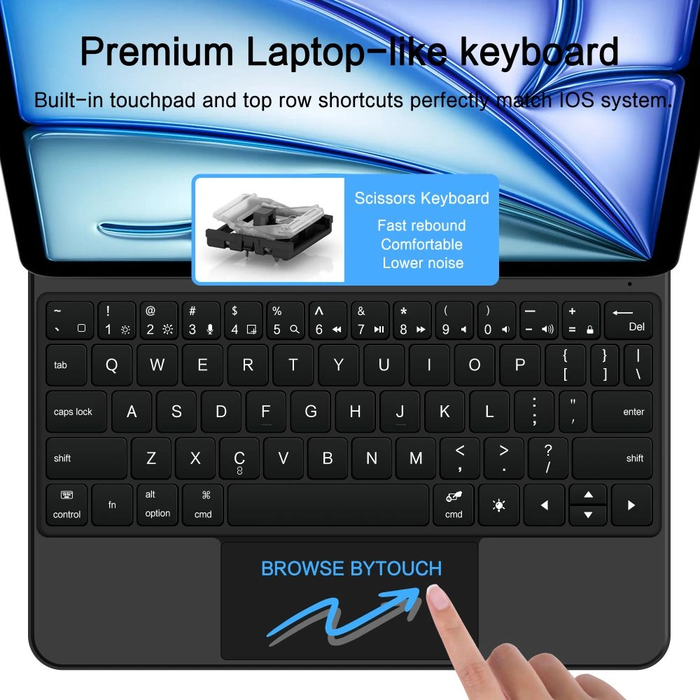 Tech-Protect SmartCase Magnetic + Keyboard Apple iPad Air 10.9" 2020/2022 / iPad Air 11" 2024/2025 Black
