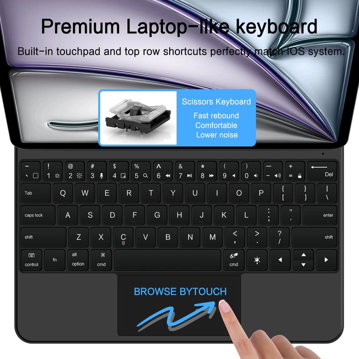 Tech-Protect SmartCase Magnetic + Keyboard Apple iPad Pro 12.9” 4 / 5 / 6 / 2020-2022 / Air 13” 1 / 2 / 2024-2025 Black