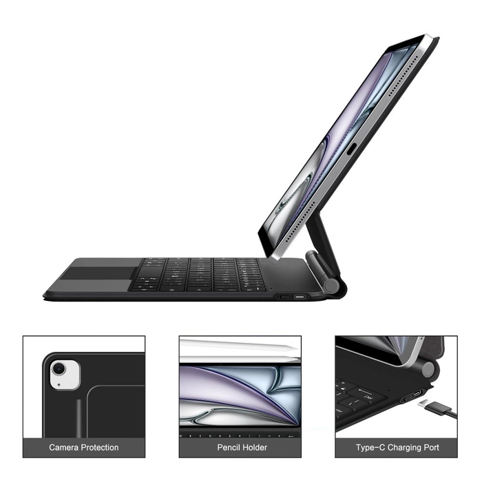 Tech-Protect SmartCase Magnetic + Keyboard Apple iPad Pro 12.9” 4 / 5 / 6 / 2020-2022 / Air 13” 1 / 2 / 2024-2025 Black