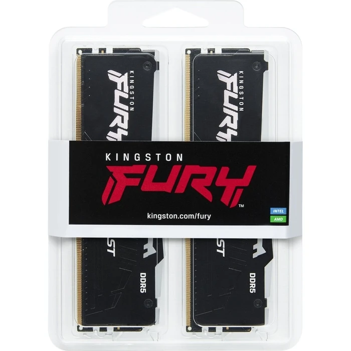 Μνήμη RAM Σταθερού DDR5 32GB Kingston KF560C30BBEAK2-32 FURY Beast Black RGB 6000MT/s, KIT OF 2, EXPO