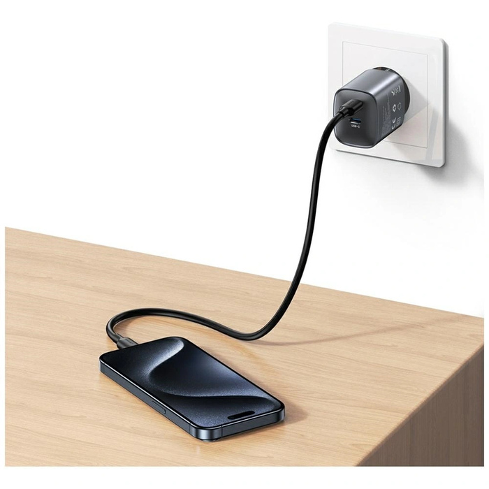 USAMS CC305 T66 45W GaN 2xUSB-C Wall Charger tarnish