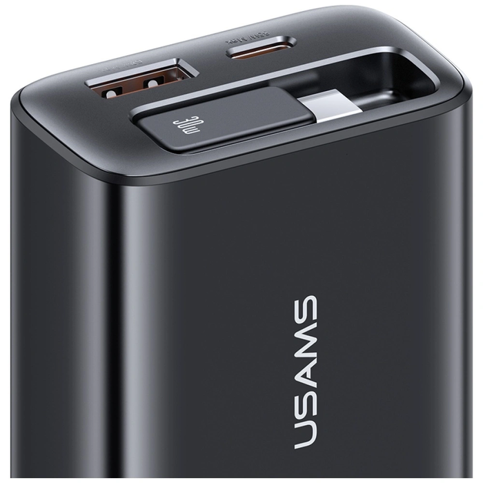 USAMS Xiang Series CC296 30W USB-A, USB-C Wall Charger + USB-C Cable white