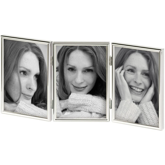 Walther Design WD315S Metal 3-Opening Photo Frame, Silver