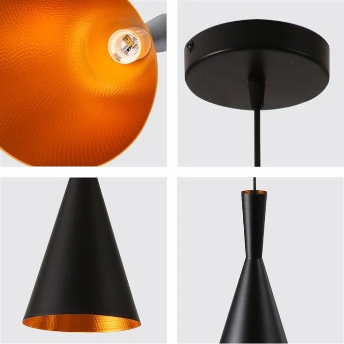 Astra Cone - Κρεμαστό Μονόφωτο E27 Μαύρο (Μ19 x Π19 x Υ38cm) - VenCore
