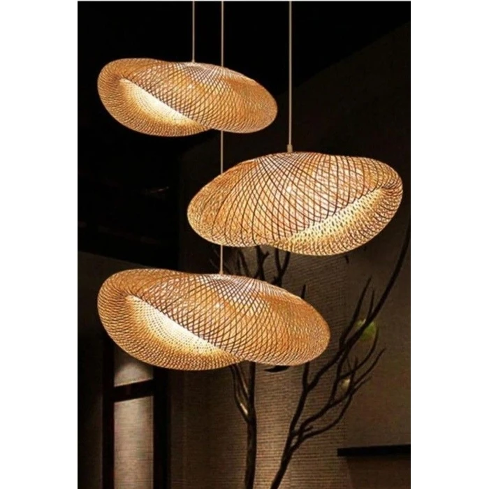 Bamboo Wave Κρεμαστό Μονόφωτο Boho Μπαμπού - VenCore 81700