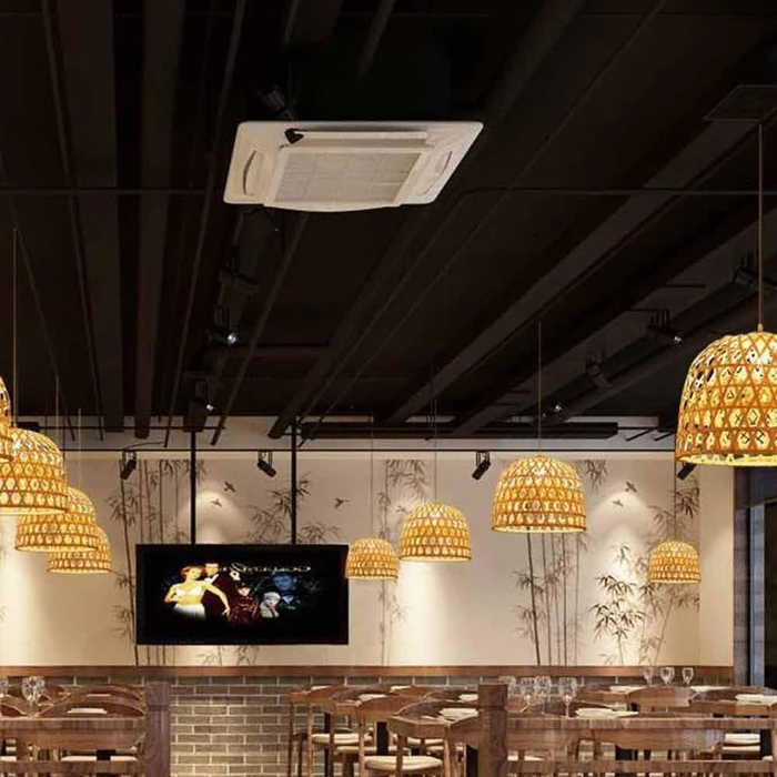 Bamboo Light - Κρεμαστό Μονόφωτο E27 Boho Μπαμπού Φυσικό Πλέγμα (M35 x Π35 x Υ22 cm) - VenCore
