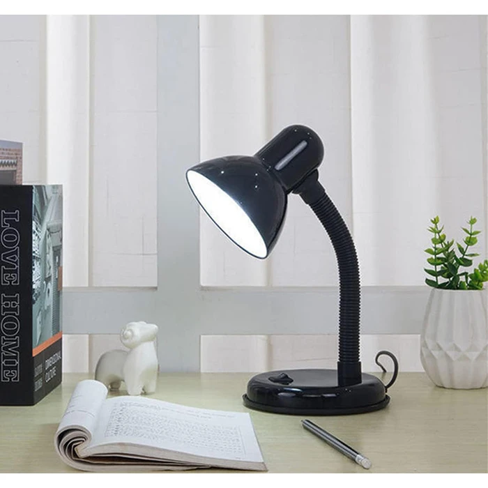 Flexi Desk Black - Επιτραπέζιο Φωτιστικό Μονόφωτο E27 Μαύρο (12 x 12 x 32 cm) VenCore