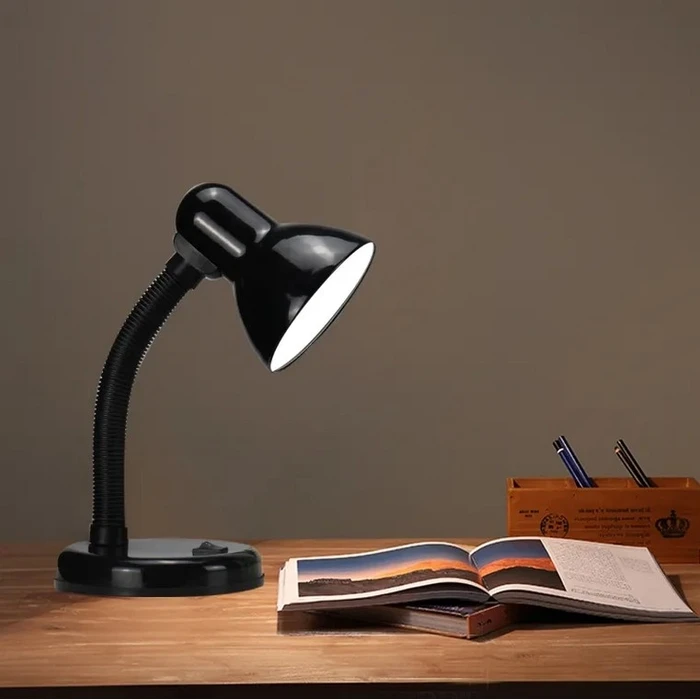 Flexi Desk Black - Επιτραπέζιο Φωτιστικό Μονόφωτο E27 Μαύρο (12 x 12 x 32 cm) VenCore