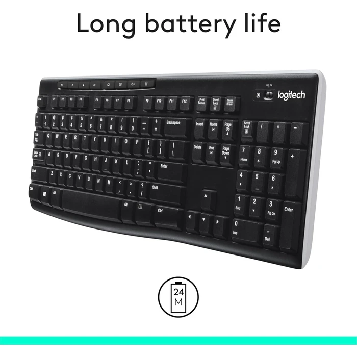 Logitech MK270 - Ασύρματο Σετ Πληκτρολόγιο και Ποντίκι USB (US) - Μαύρο