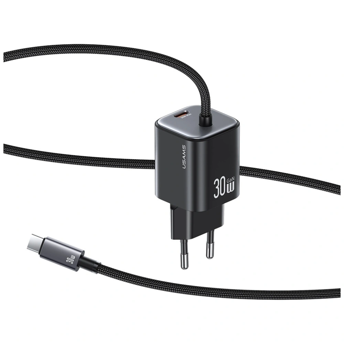USAMS JC Series CC264 30W GaN Mini Fast Charge 2xUSB-C White Wall Charger