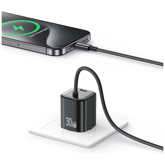 USAMS JC Series CC264 30W GaN Mini Fast Charge 2xUSB-C White Wall Charger