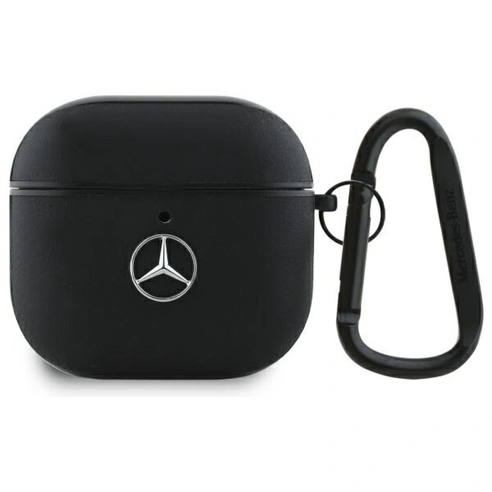 Mercedes MEA4CSLBK Apple AirPods 4 Leather Metal Logo cover black
