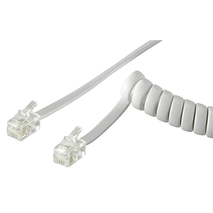 Καλώδιο Τηλεφώνου 68601 Spiral Rj10 4p4c Goobay Cca 4m Λευκό