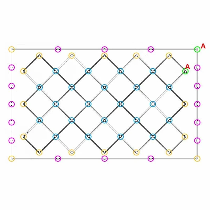 OptiMesh - Decorative LED Ceiling Panel, Polygonal Design with Internal Patterns, 680W Cool White 6500K (VenCore) - Model 110-210-014