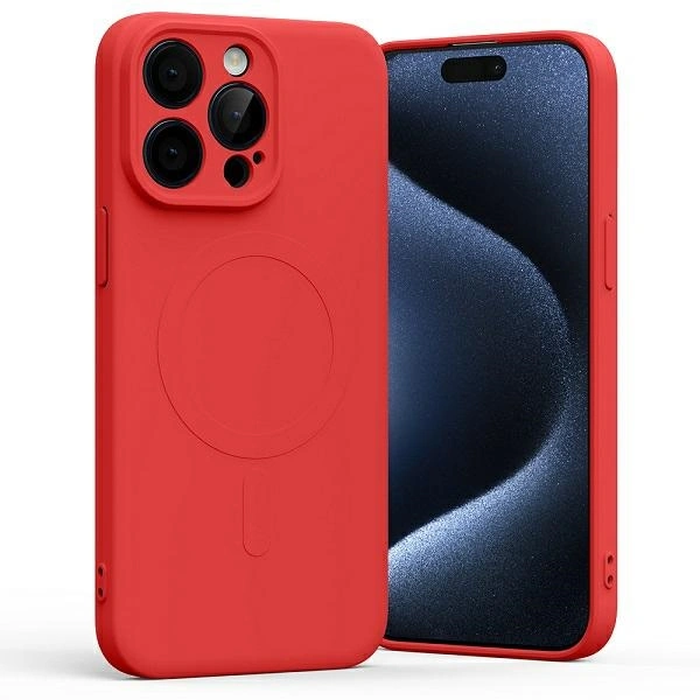 Mercury MagSafe Semi-Silicone Case Apple iPhone 15 Pro Max red