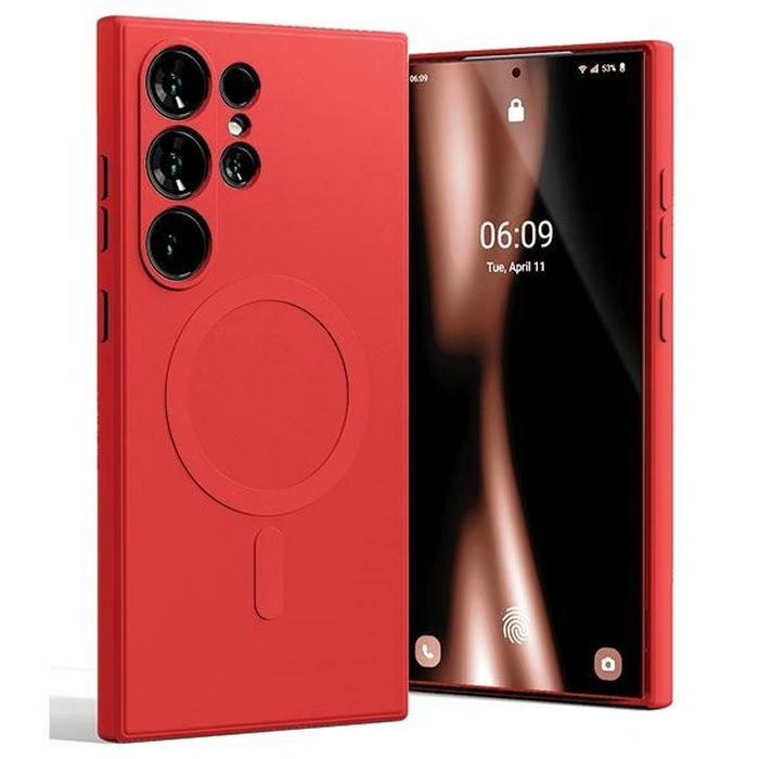 Mercury MagSafe Semi-Silicone Case Samsung Galaxy S24 Ultra red