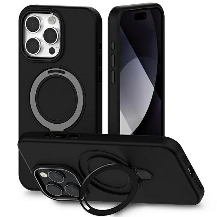 Mercury MagSafe Stand Silicone Case Apple iPhone 15 black