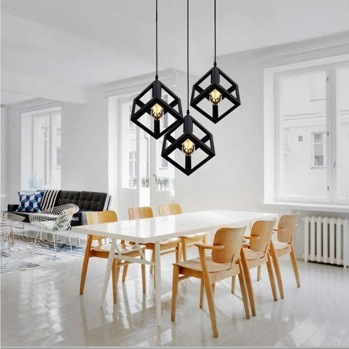 VenCore Cube 6089-10002 - Φωτιστικό Οροφής Κρεμαστό Μονόφωτο Μαύρο Μεταλλικό