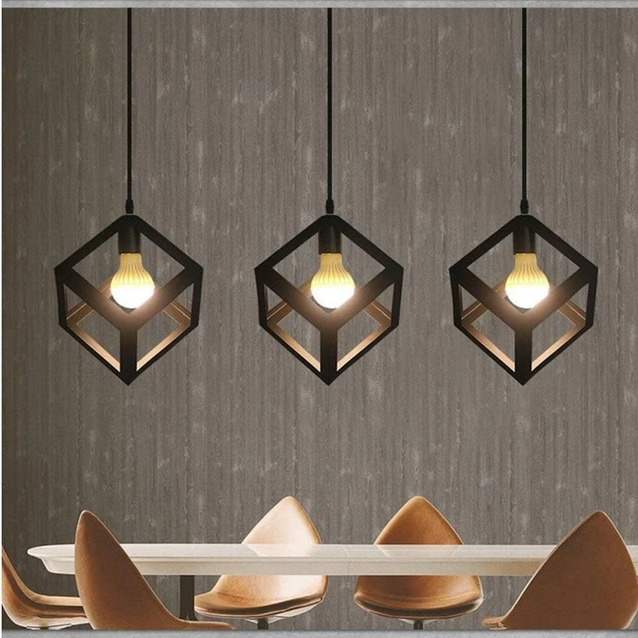 VenCore Cube 6089-10002 - Φωτιστικό Οροφής Κρεμαστό Μονόφωτο Μαύρο Μεταλλικό