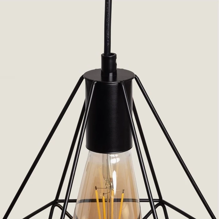 VenCore Prism 6089-10005 - Φωτιστικό Οροφής Μονόφωτο Κρεμαστό Μαύρο Μεταλλικό
