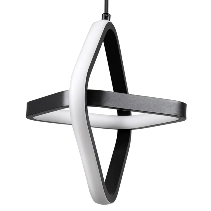 VenCore Duo Lume 6089-20005 - Μοντέρνο Κρεμαστό Φωτιστικό Οροφής Δίφωτο LED 22W Μαύρο Αλουμίνιο Γεωμετρικού Σχεδιασμού 24εκ με Ρυθμιζόμενο CCT Λευκό - Ημέρας - Θερμό - Χειρισμός CCT μέσω Διακόπτη On-Off