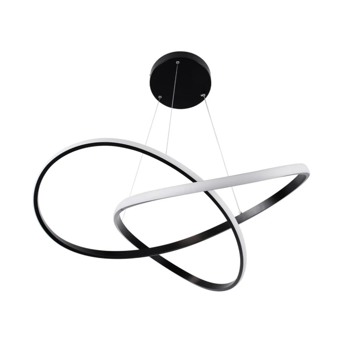 VenCore Infinity 6089-20001 - Μοντέρνο Κρεμαστό Φωτιστικό Οροφής LED 72W Μαύρο Αλουμίνιο Φ56cm με Ρυθμιζόμενο CCT & Χειριστήριο