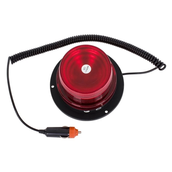 VenCore 6855-10003 - Αδιάβροχος Μαγνητικός Φάρος LED Κόκκινος με Βύσμα Αναπτήρα 12-24V