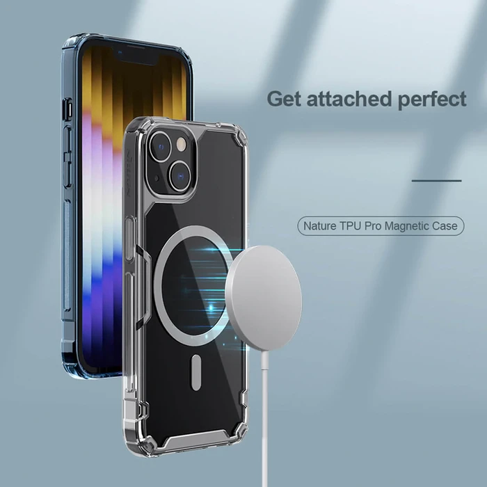 Θήκη Κινητού Nillkin Nature Pro Magnetic για iPhone 14 Plus, μπλε & διάφανη