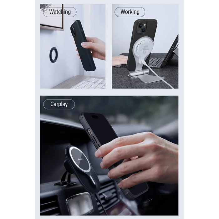 Θήκη Κινητού Nillkin Super Frosted Shield Pro Magnetic για iPhone 15, μπλε