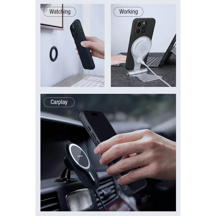 Θήκη Κινητού Nillkin Super Frosted Shield Pro Magnetic για iPhone 15 Pro, μπλε